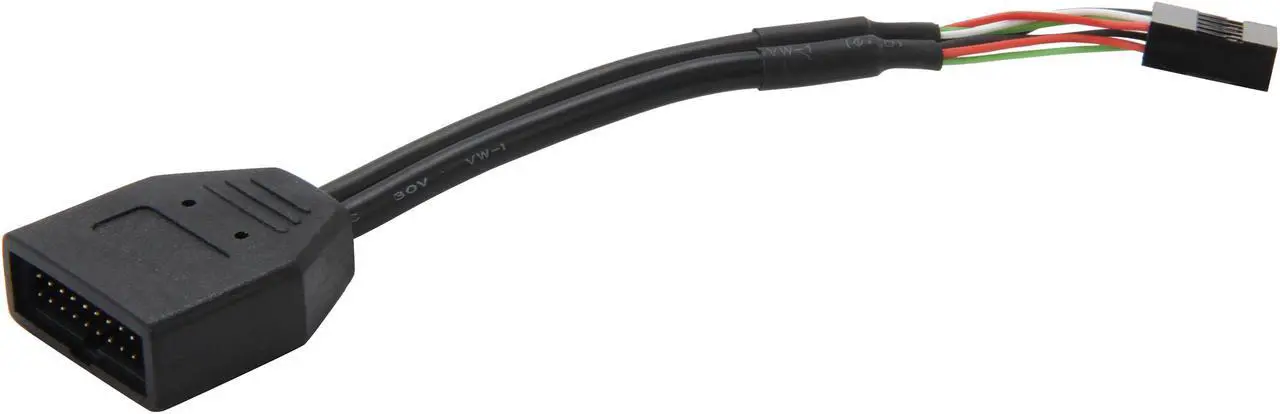 Alt view image 2 of 3 - Silverstone G11303050-RT 6 in. Internal 19-Pin USB3.0 to USB2.0 Adapter Cable Male to Female
