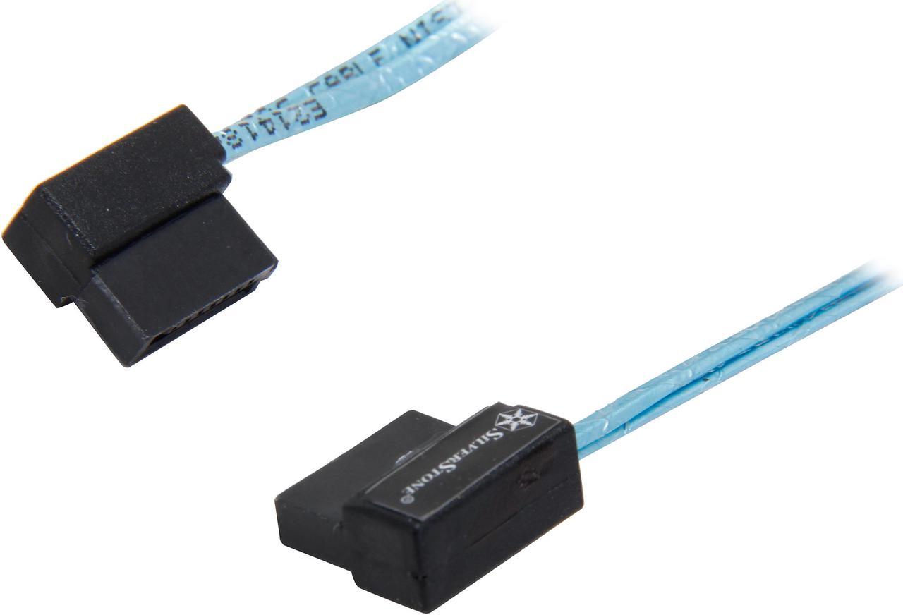 Silverstone Ultra Thin Lateral 90 Degree SATA Cables with Custom Low-Profile Connectors (CP11)