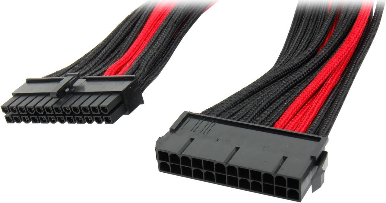 Main image of Silverstone PP07-MBBR Motherboard 24pin Connector Sleeved Extension Power Supply Cable