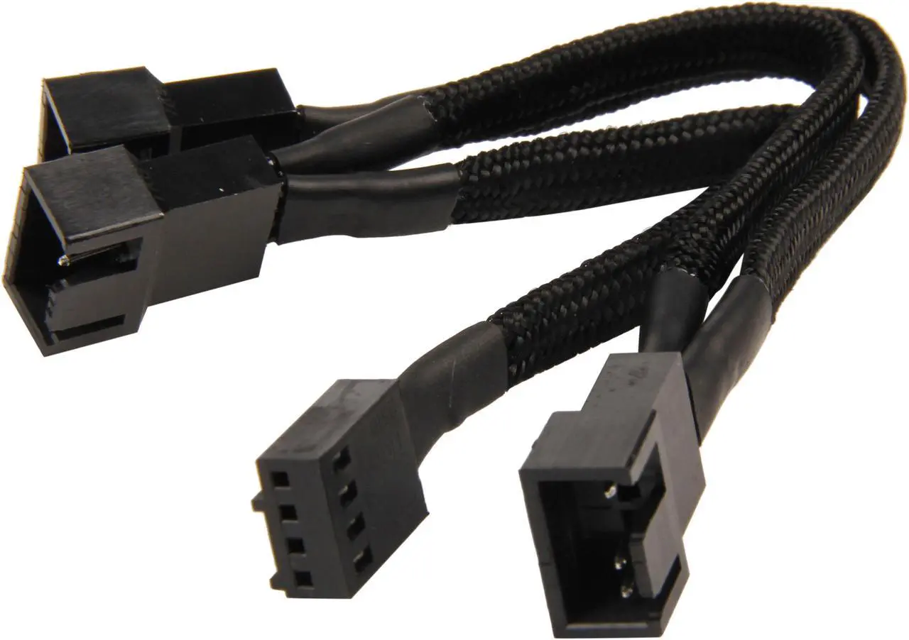 Main image of Silverstone All Black Sleeved 1-3 PWM Fan Splitter Cable 100 mm (CPF02)