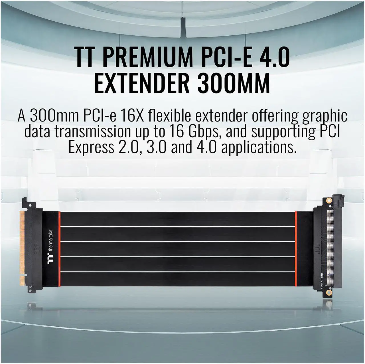 Alt view image 2 of 6 - Thermaltake TT Premium PCI-E 4.0 High Speed Flexible Extender Riser Cable 300mm AC-058-CO1OTN-C1