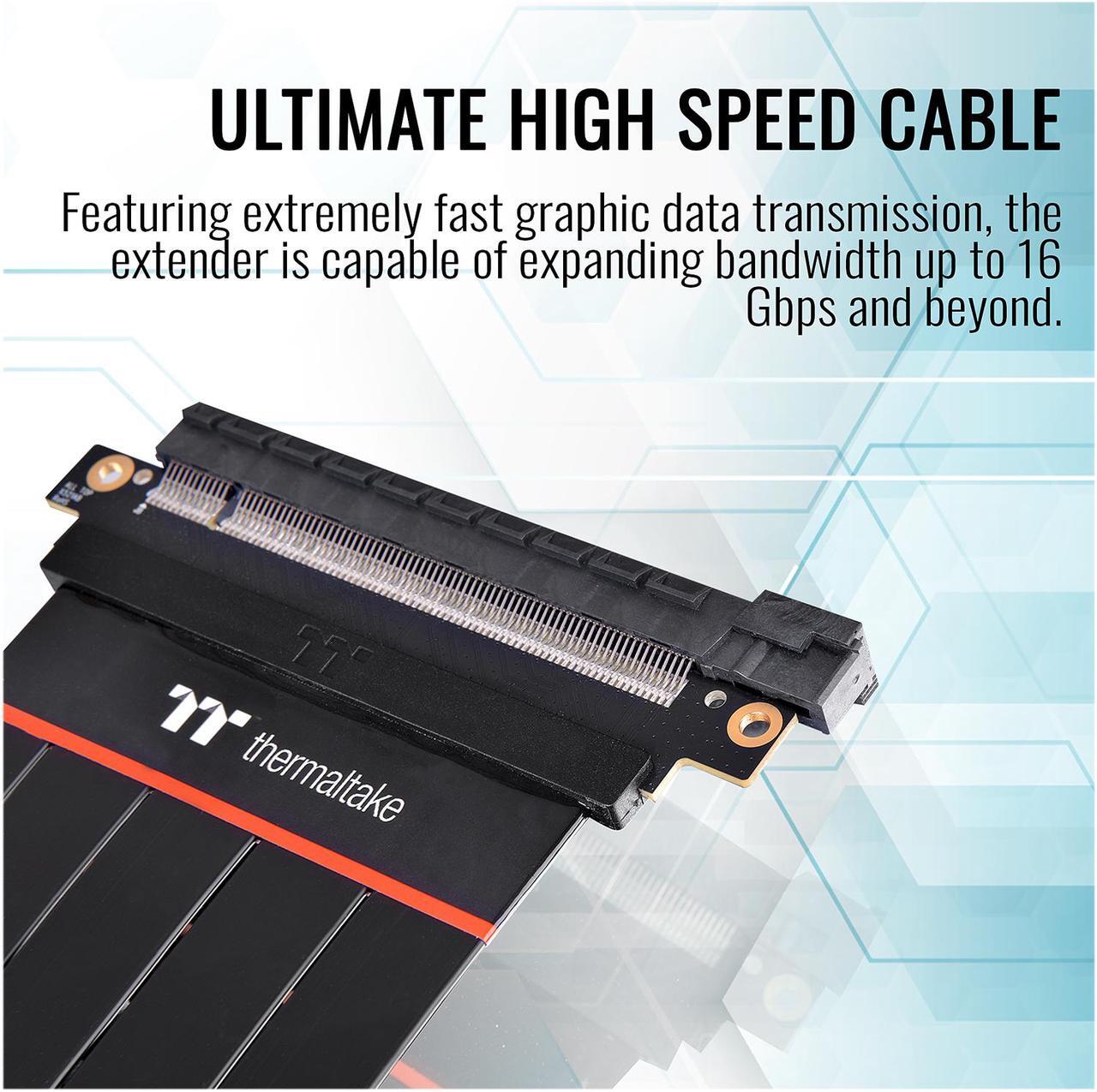 Alt view image 3 of 6 - Thermaltake TT Premium PCI-E 4.0 High Speed Flexible Extender Riser Cable 300mm AC-058-CO1OTN-C1