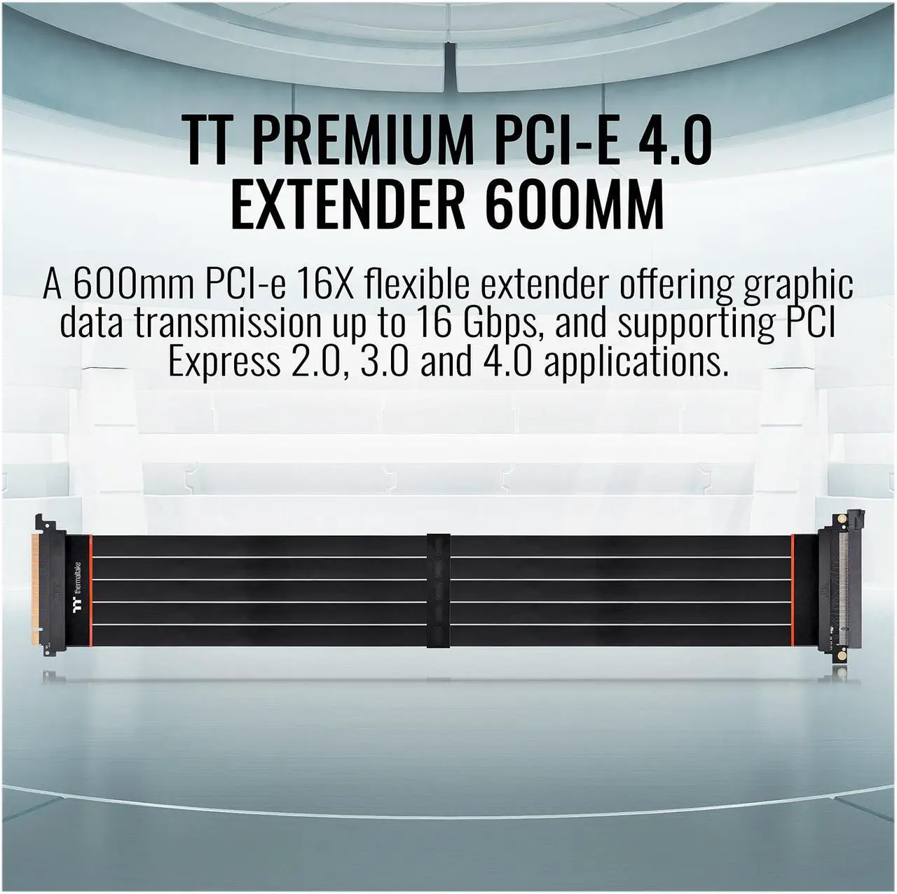 Alt view image 2 of 6 - Thermaltake TT Premium PCI-E 4.0 High Speed Flexible Extender Riser Cable 600mm AC-059-CO1OTN-C1