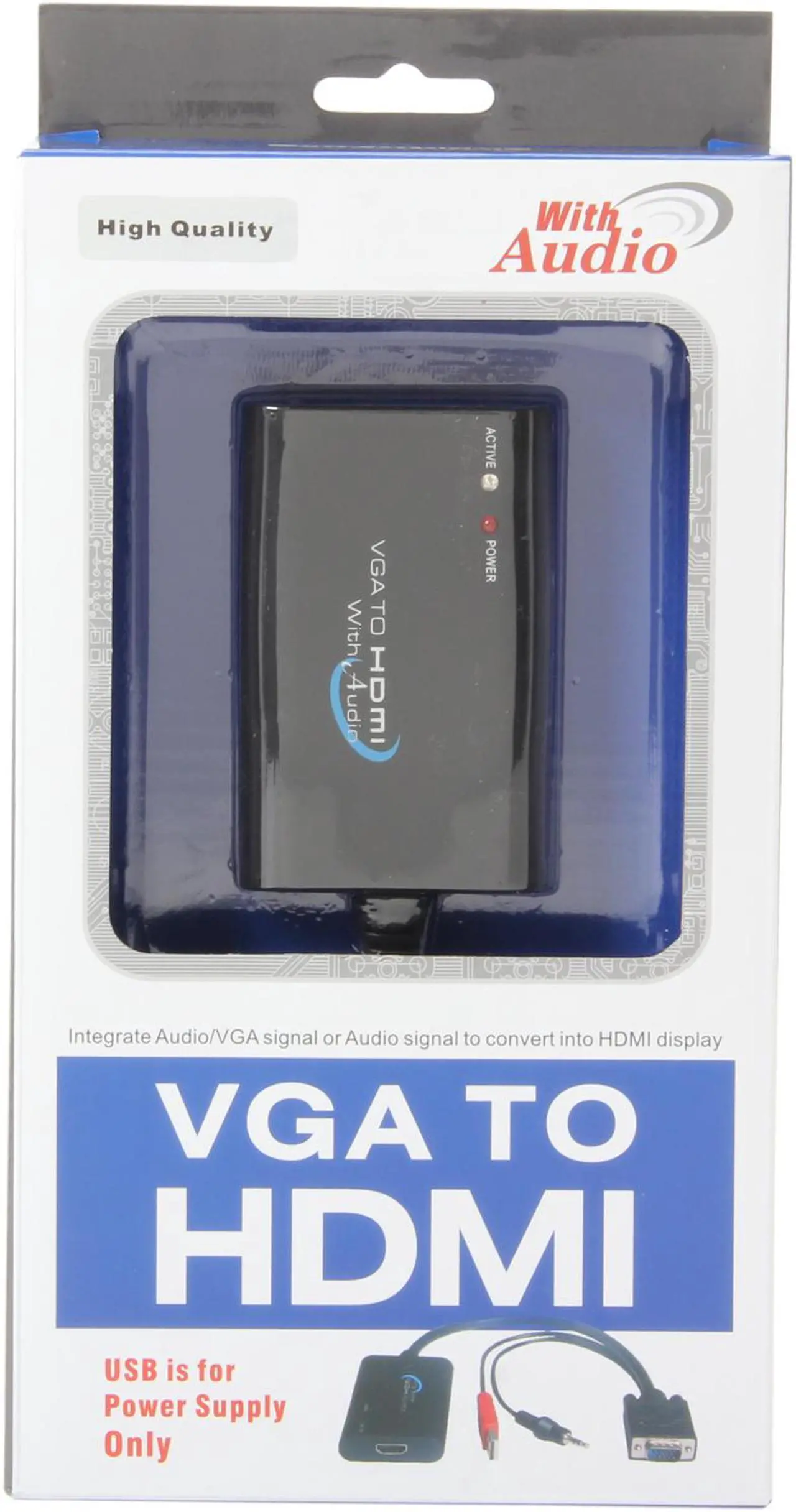Alt view image 5 of 5 - SYBA SY-ADA31025 VGA to HDMI Converter with Audio Support, up to 1920 x 1080 Output Resolution