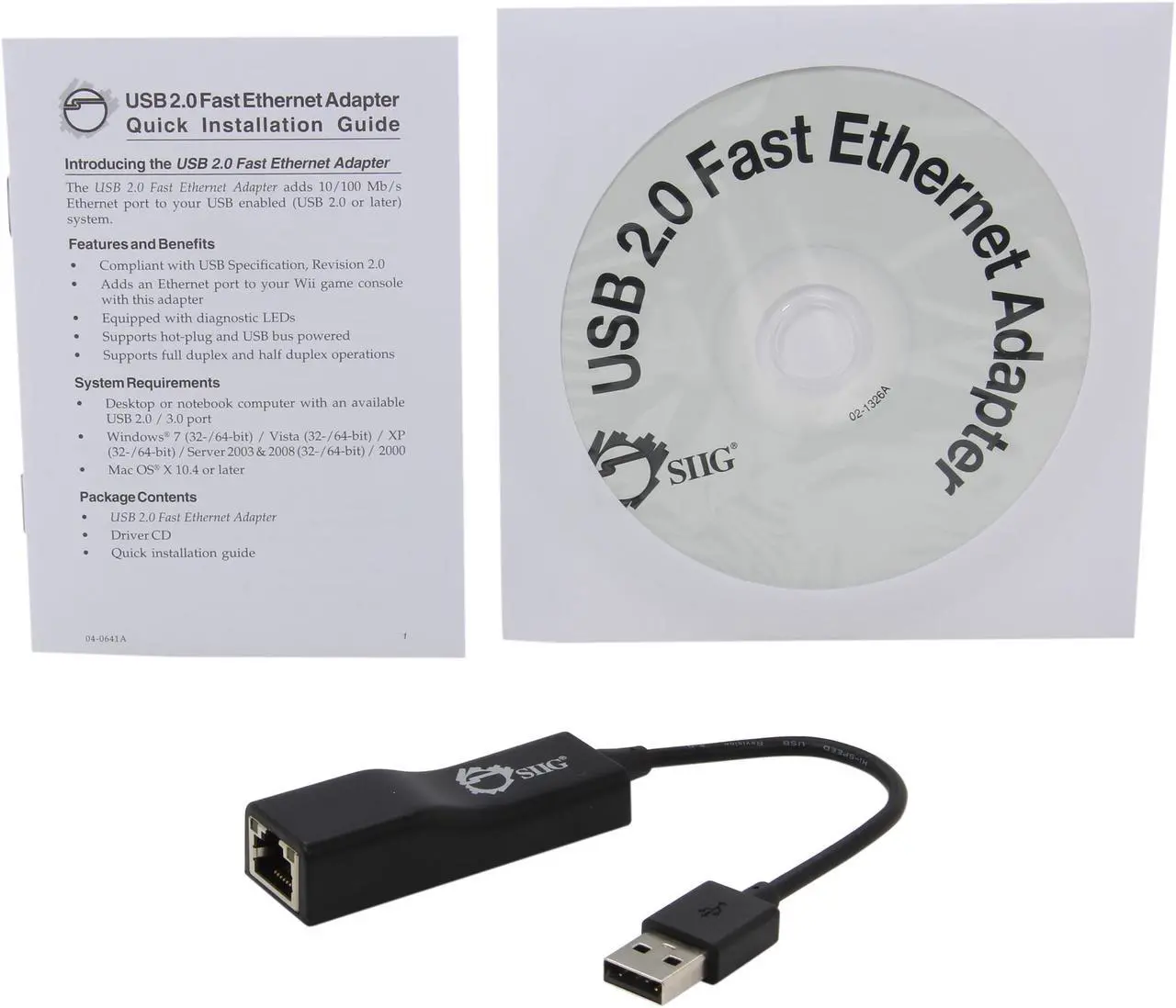 Alt view image 5 of 6 - SIIG JU-NE0012-S1 USB 2.0 Fast Ethernet Adapter