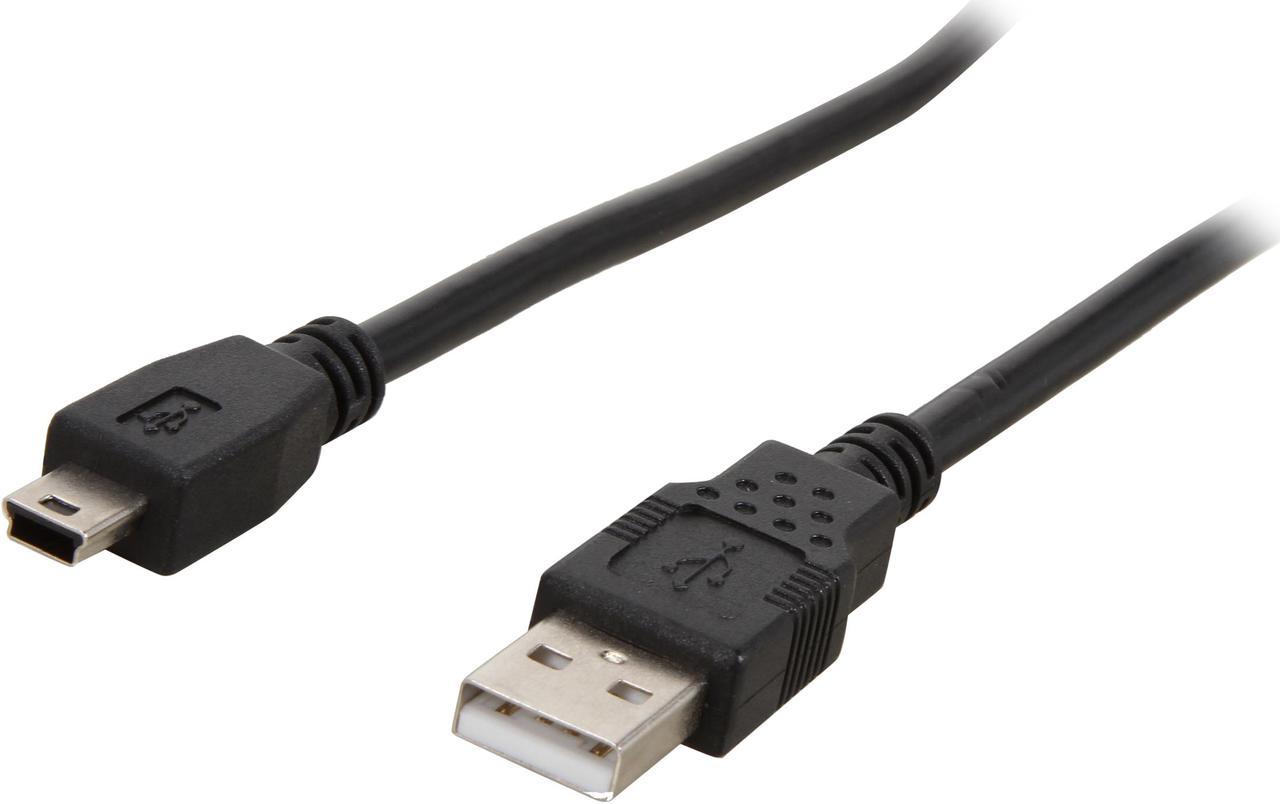 C2G 27005 USB Cable - USB 2.0 A Male to Mini-B Male Cable for Cameras, Canon, Casio, Nikon, Toshiba, Panasonic, Black (6.6 Feet, 2 Meters)