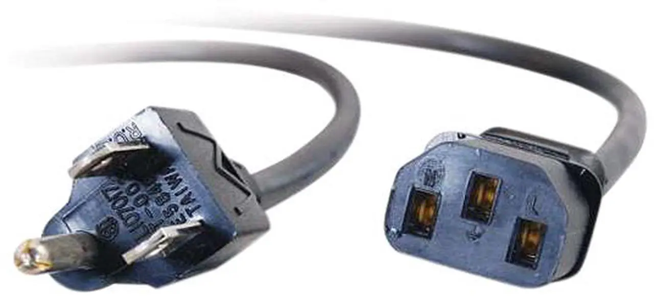 Alt view image 3 of 5 - C2G 29925 16 AWG Universal Power Cord - NEMA 5-15P to IEC320C13, TAA Compliant, Black (2 Feet, 0.60 Meters)