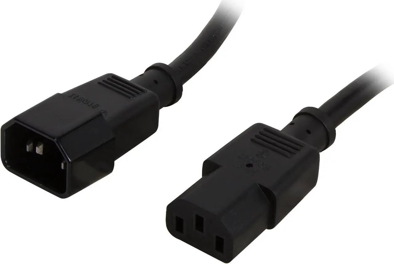 Main image of C2G 29917 16 AWG 250 Volt Computer Power Extension Cord - IEC320C14 (C14) to IEC320C13 (C13), TAA Compliant, Black (4 Feet, 1.21 Meters)