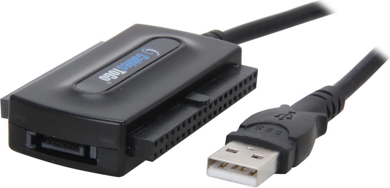 Main image of C2G 30504 Cables to Go USB 2.0 to IDE or Serial ATA Drive Adapter Cable, Black