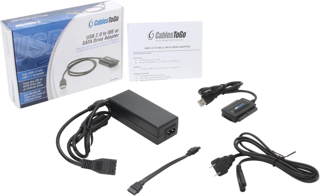Alt view image 3 of 3 - C2G 30504 Cables to Go USB 2.0 to IDE or Serial ATA Drive Adapter Cable, Black