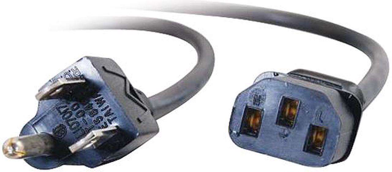 Alt view image 3 of 5 - C2G 03129 18 AWG Universal Power Cord - NEMA 5-15P to IEC320C13, TAA Compliant, Black (3 Feet, 0.91 Meters)