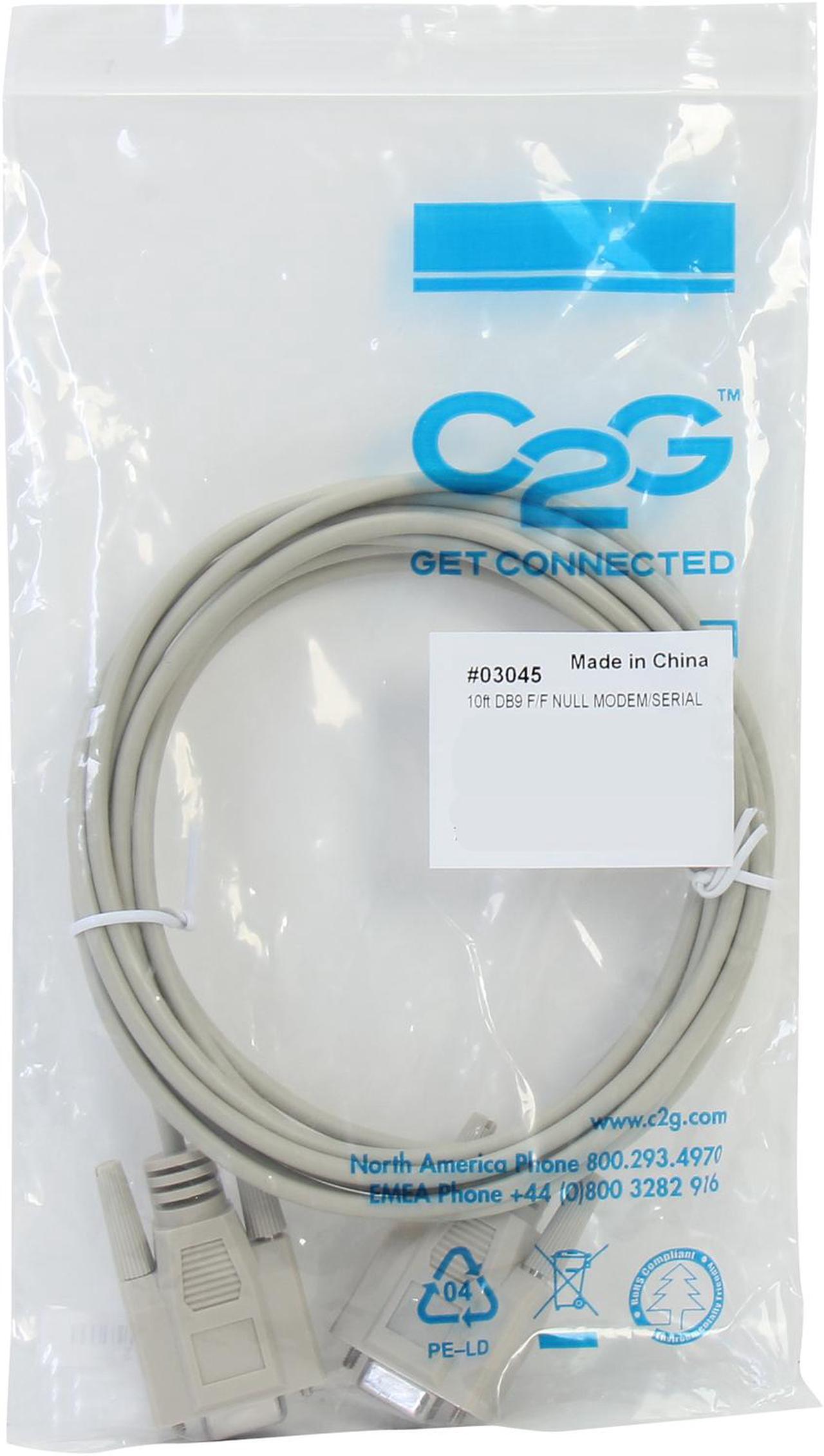 Alt view image 3 of 3 - C2G/Cables To Go 03045 10 ft. Db9 F/F Null Modem Cable