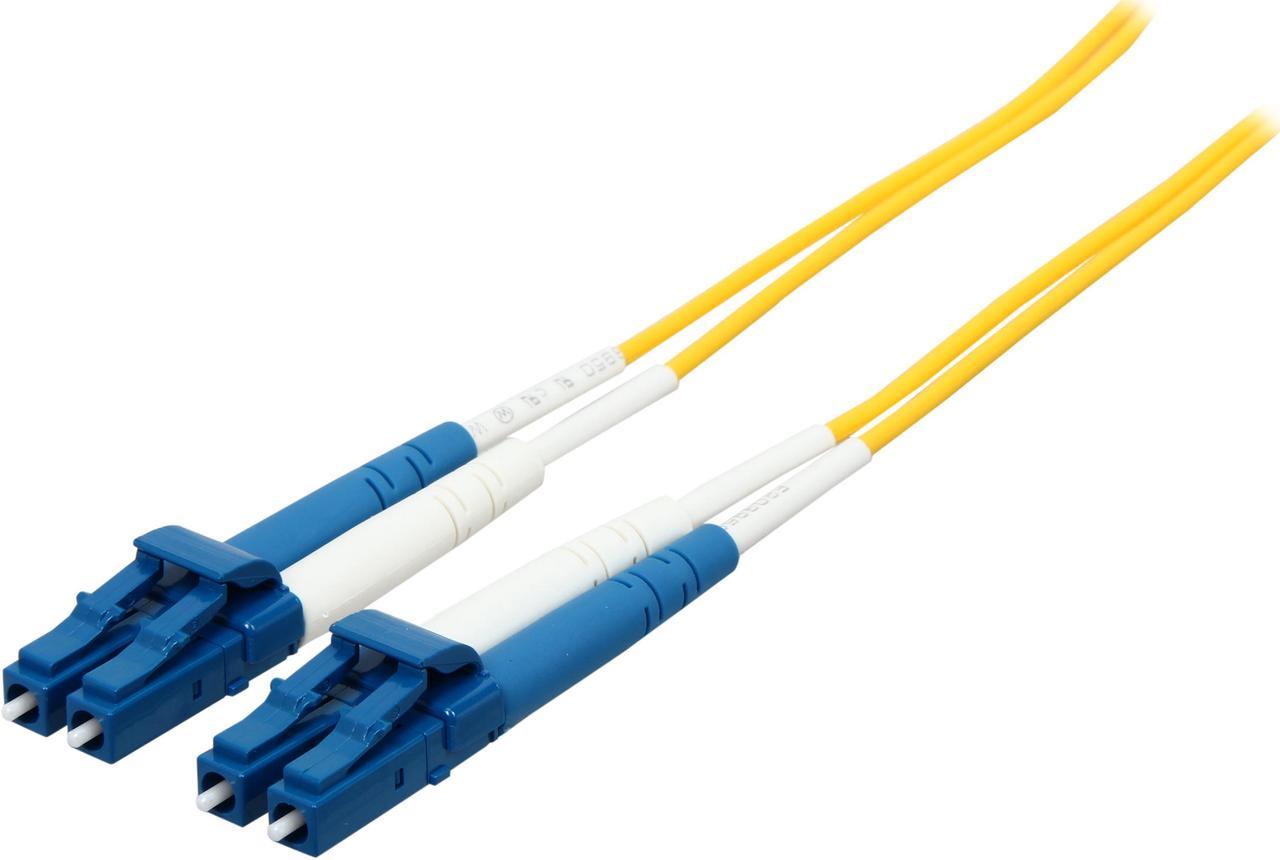 C2G 28758 OS2 Fiber Optic Cable - LC-LC 9/125 Duplex Single-Mode PVC Fiber Cable, Yellow (9.8 Feet, 3 Meters)