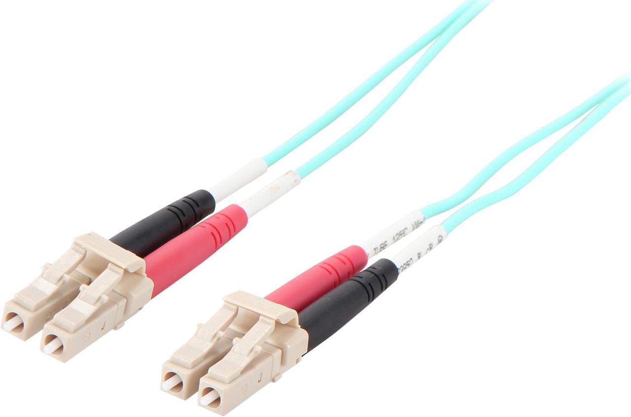 C2G 33047 Fiber Optic Cable - LC-LC 10Gb 50/125 OM3 Multimode PVC Fiber Cable, Aqua (9.8 Feet, 3 Meters)