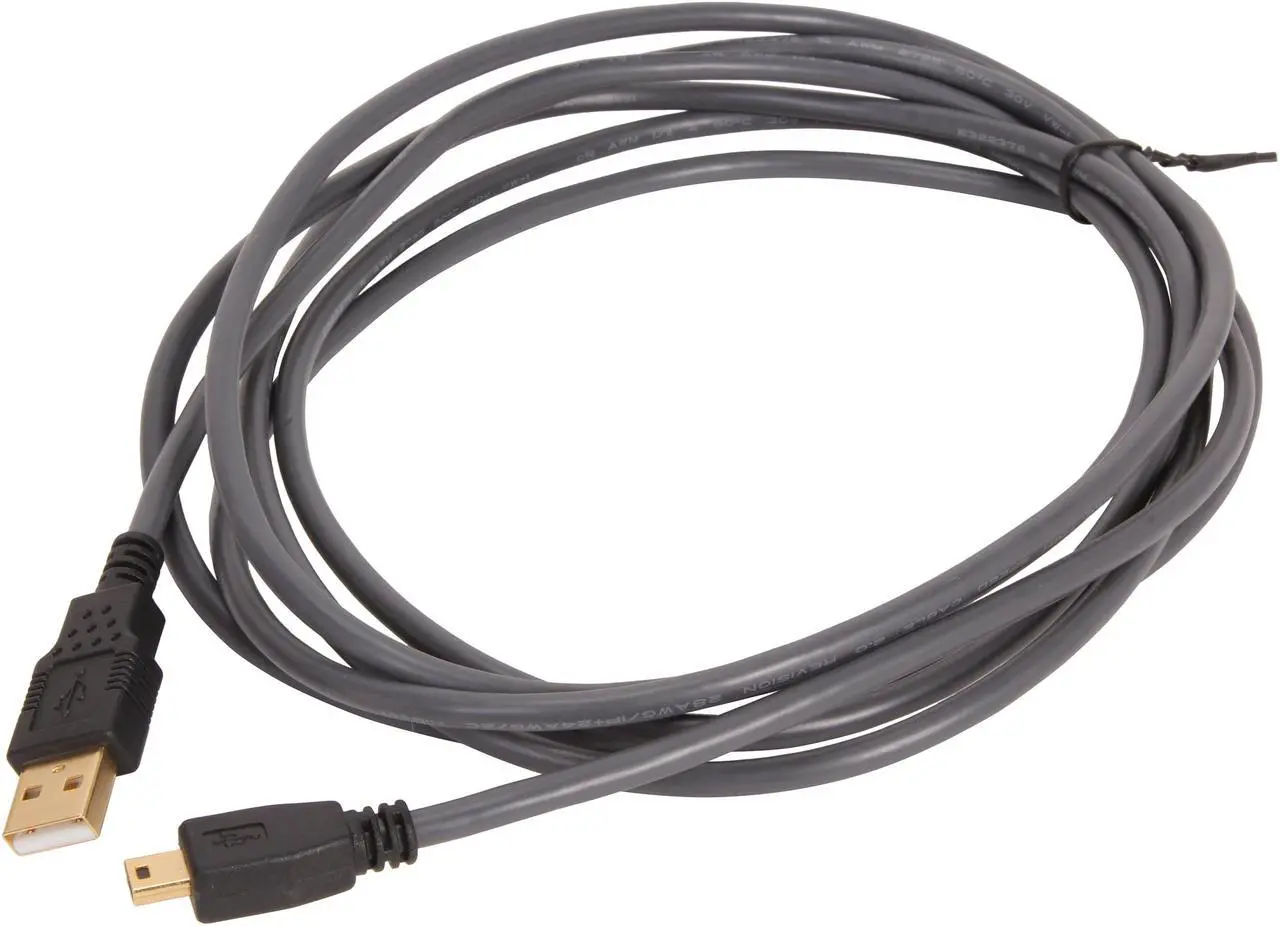 Alt view image 2 of 3 - C2G 29652 USB Cable - Ultima USB 2.0 A to USB Mini-B Male Cable, Black (9.8 Feet, 3 Meters)
