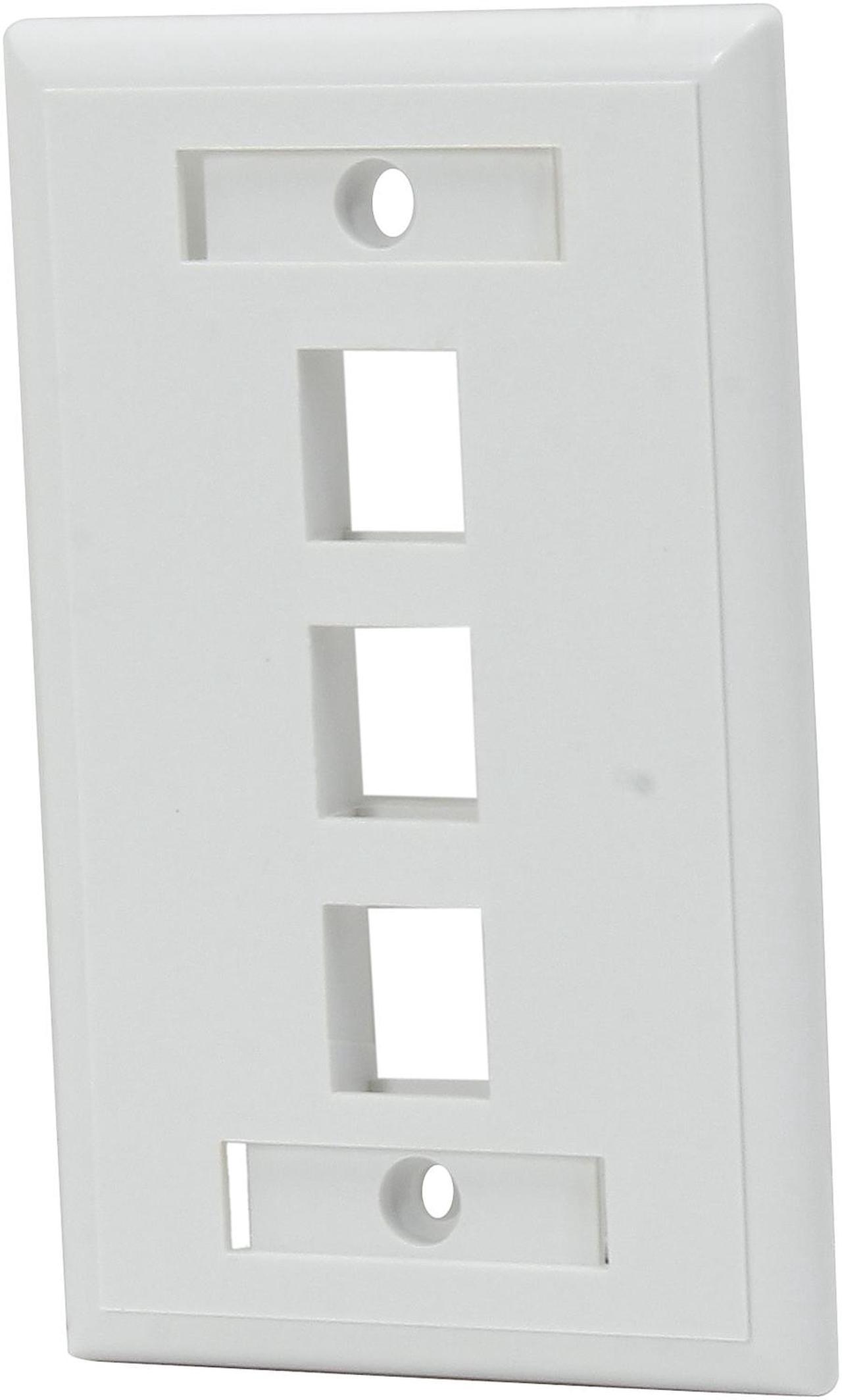 C2G/Cables To Go 03412 Three Port Keystone Single Gang Wall Plate