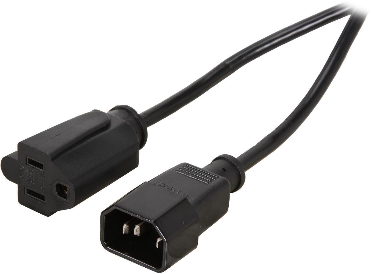 Main image of C2G 03132 18 AWG Monitor Power Adapter Cord - IEC320C14 to NEMA 5-15R, TAA Compliant, Black (3 Feet, 0.91 Meters)