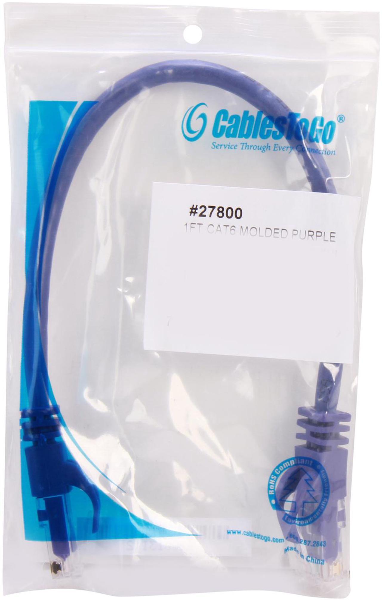 Alt view image 3 of 3 - C2G 27800 Cat6 Cable - Snagless Unshielded Ethernet Network Patch Cable, Purple (1 Foot, 0.30 Meters)