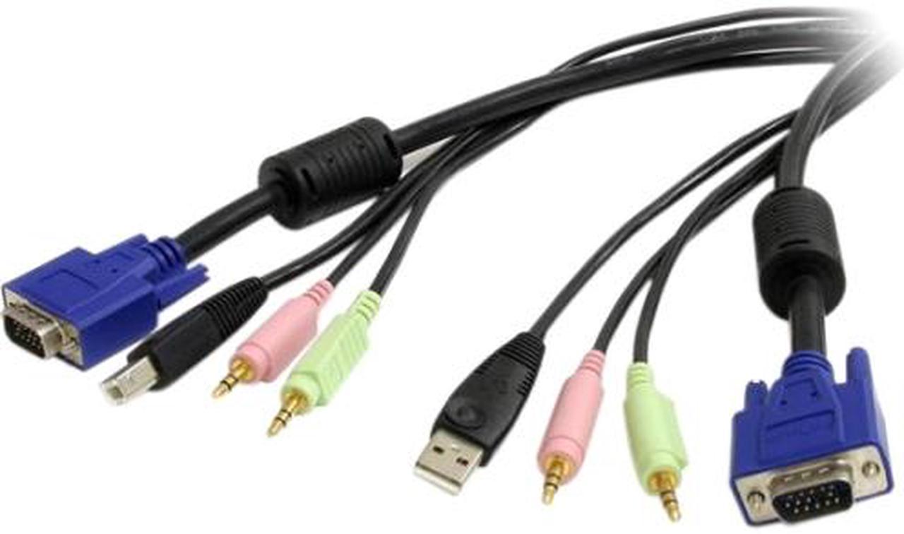 StarTech.com 6 ft. 4-in-1 USB, VGA, Audio, and Microphone KVM Switch Cable USBVGA4N1A6