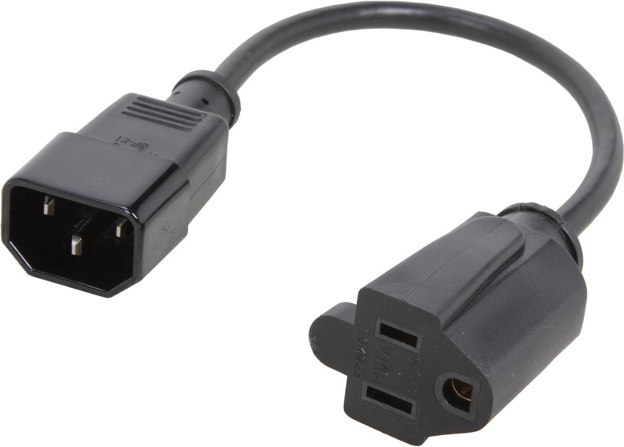 StarTech.com PAC100 1 ft Computer Power Cord - C14 to NEMA 5-15R - 1ft IEC 320 C14 to 5-15R Power Cable