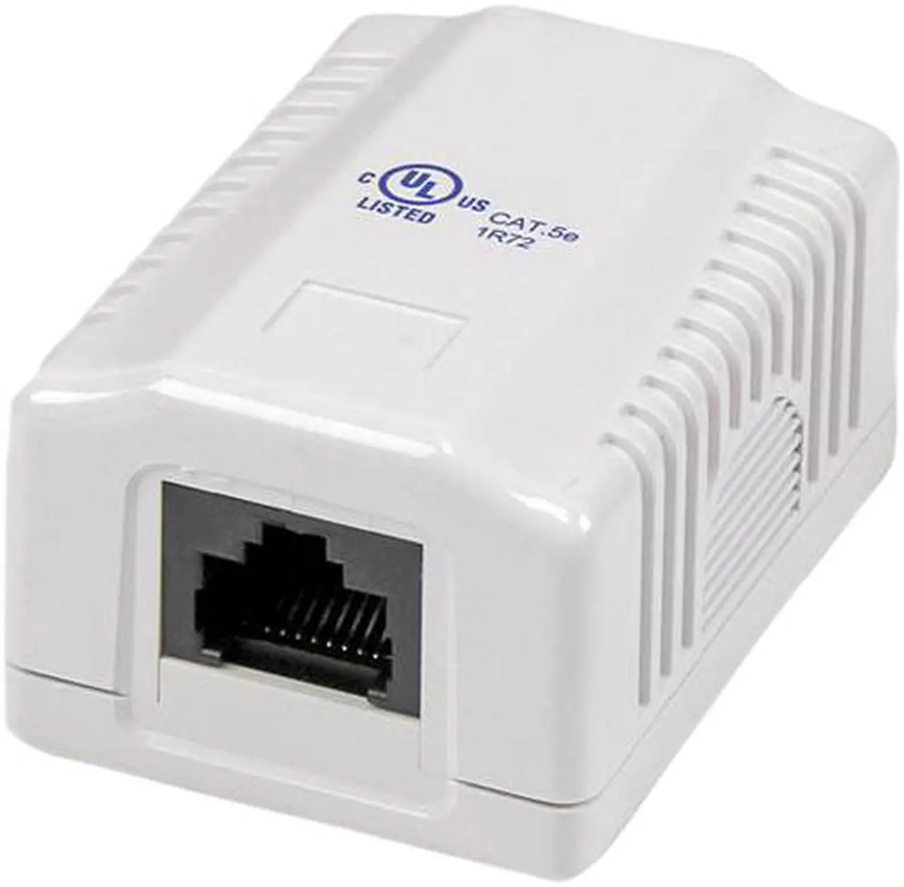 Main image of StarTech.com WALLBOX1WH Single Cat5e RJ45 Wall Jack White with Keystone Jack
