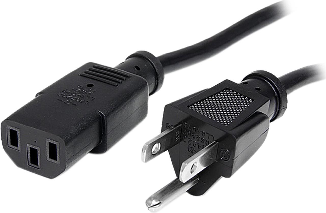 StarTech.com PXT101_10 10 ft Standard Computer Power Cord - NEMA 5-15P to C13 - 10ft NEMA 5-15P to IEC 320 C13 Power Cable