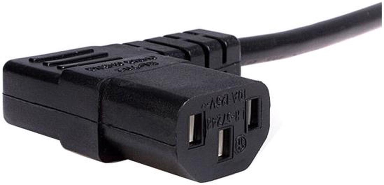 StarTech.com PXT101L10 10 ft. Standard Computer Power Cord - NEMA 5-15P to Right Angle C13