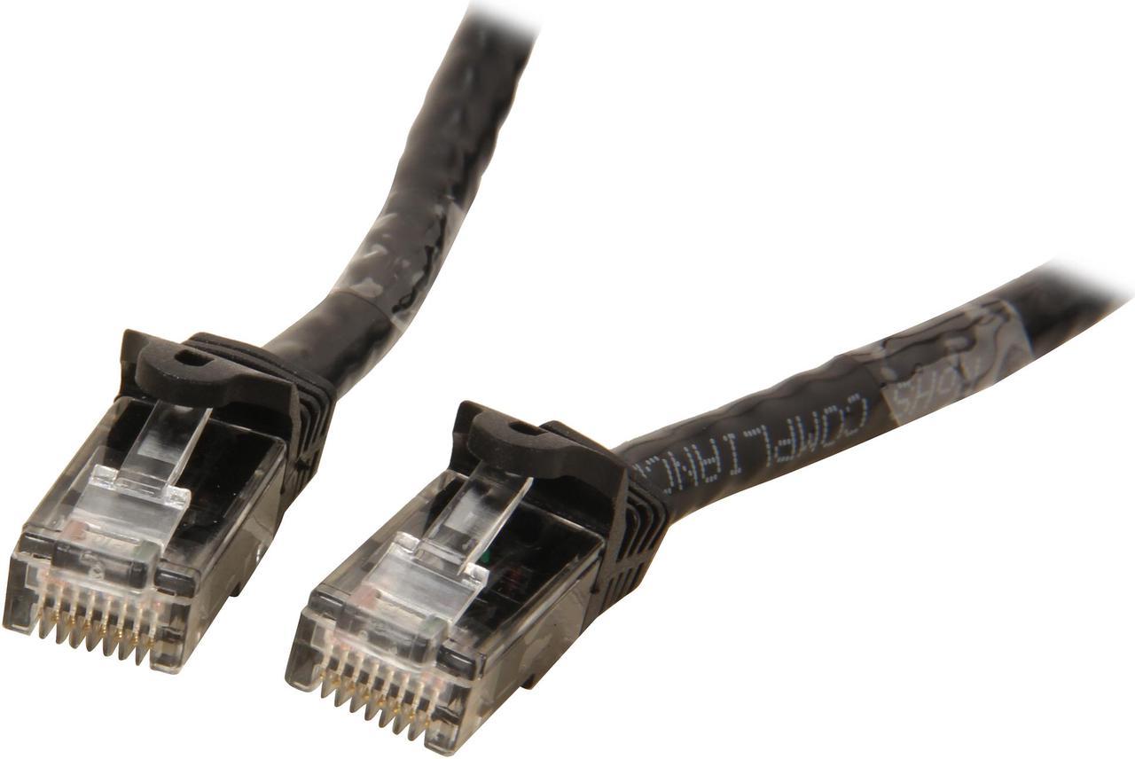 StarTech.com N6PATCH15BK 15 ft. Cat 6 Black Snagless Cat6 UTP Patch Cable - ETL Verified