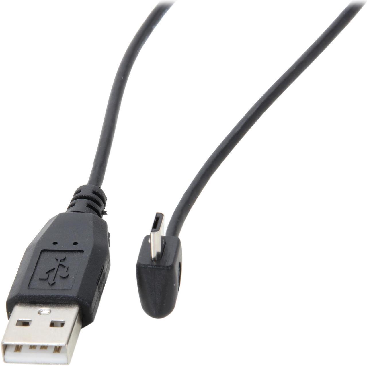 StarTech.com UUSBHAUB6LA Black USB A to Left Angle Micro USB B Cable