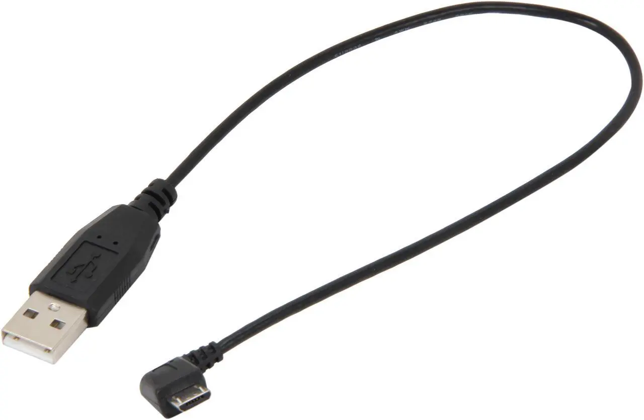 Alt view image 2 of 3 - StarTech.com UUSBHAUB1RA Black USB to Right Angle MicroUSB Cable