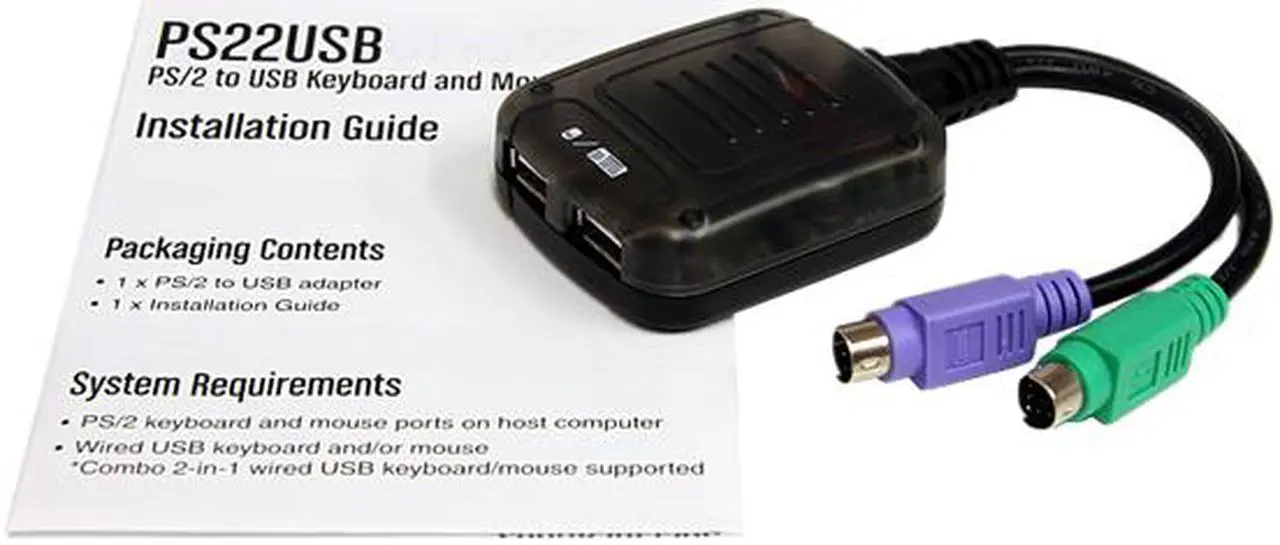 StarTech.com PS22USB PS/2 to USB Keyboard and Mouse Adapter - Newegg.com
