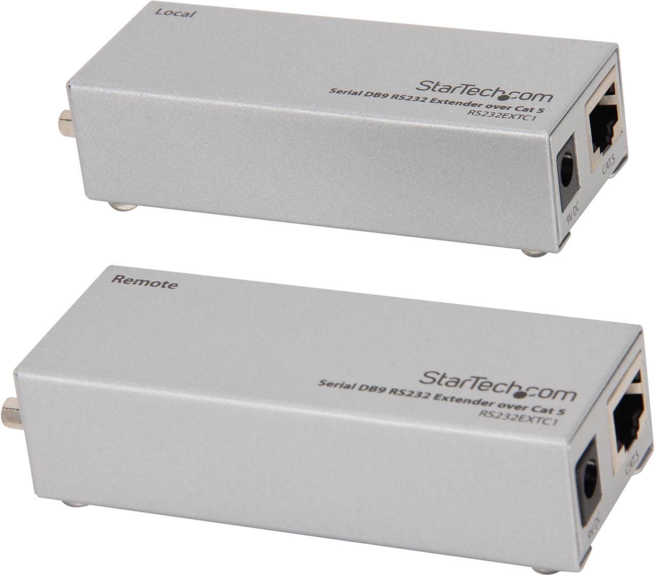 StarTech.com RS232EXTC1 Serial DB9 RS232 Extender over Cat 5 - Up to 3300 ft