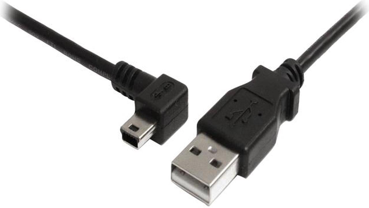 StarTech.com USB2HABM3LA Black Mini USB Cable - A to Left Angle Mini B