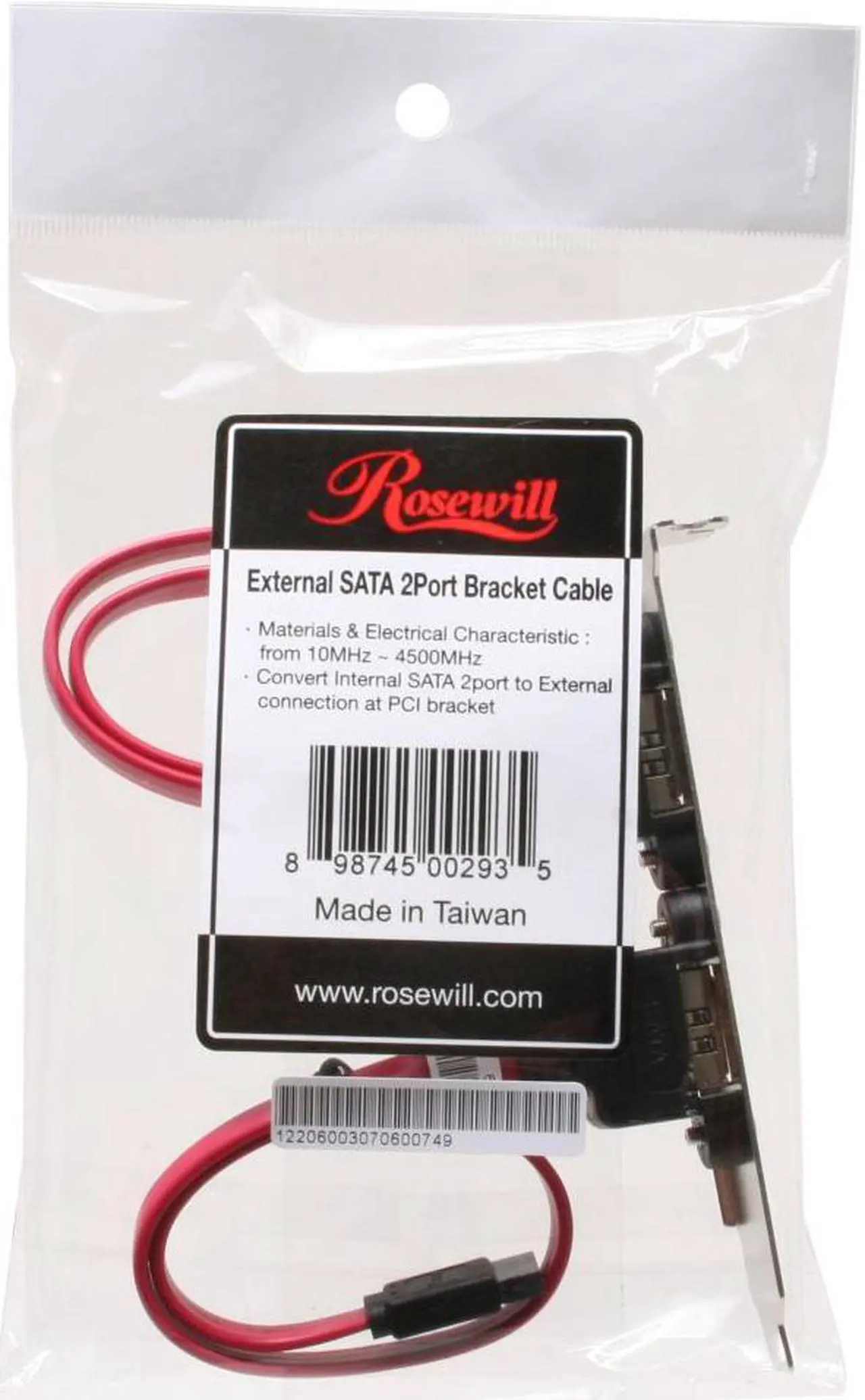 Alt view image 2 of 3 - Rosewill RC-206 SATA to SATA 2 Port Bracket Cable 30cm (All SATA port)