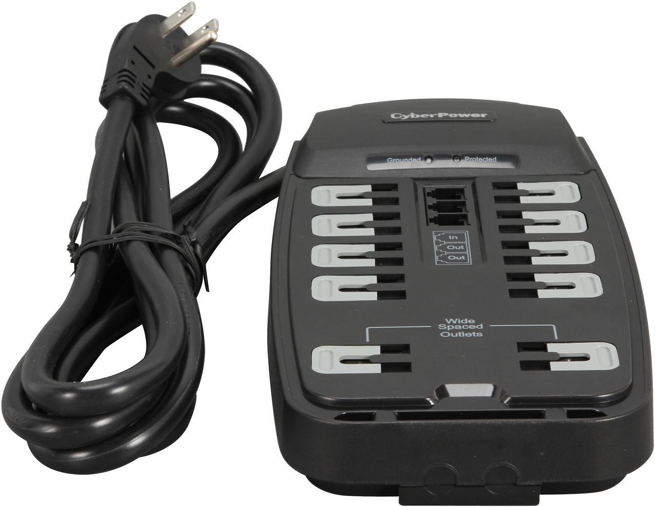 Alt view image 2 of 6 - CyberPower CSP1008T 8 Feet, 10 Outlets, 2850 Joules Surge Suppressor