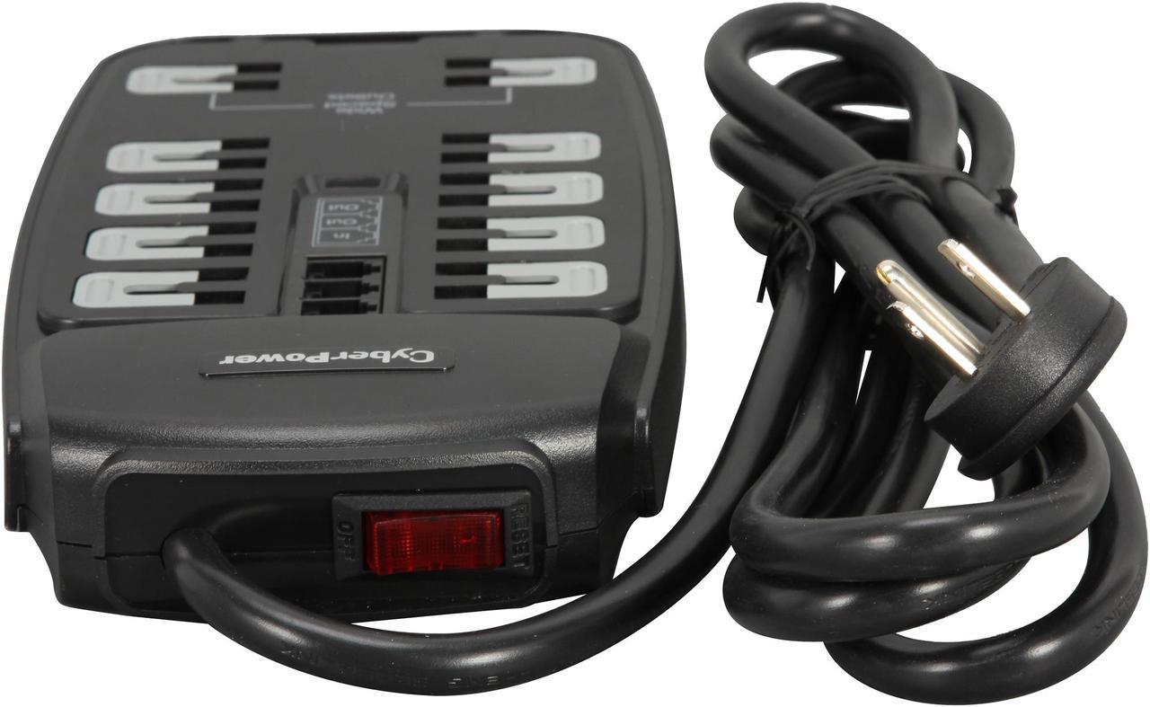 Alt view image 4 of 6 - CyberPower CSP1008T 8 Feet, 10 Outlets, 2850 Joules Surge Suppressor