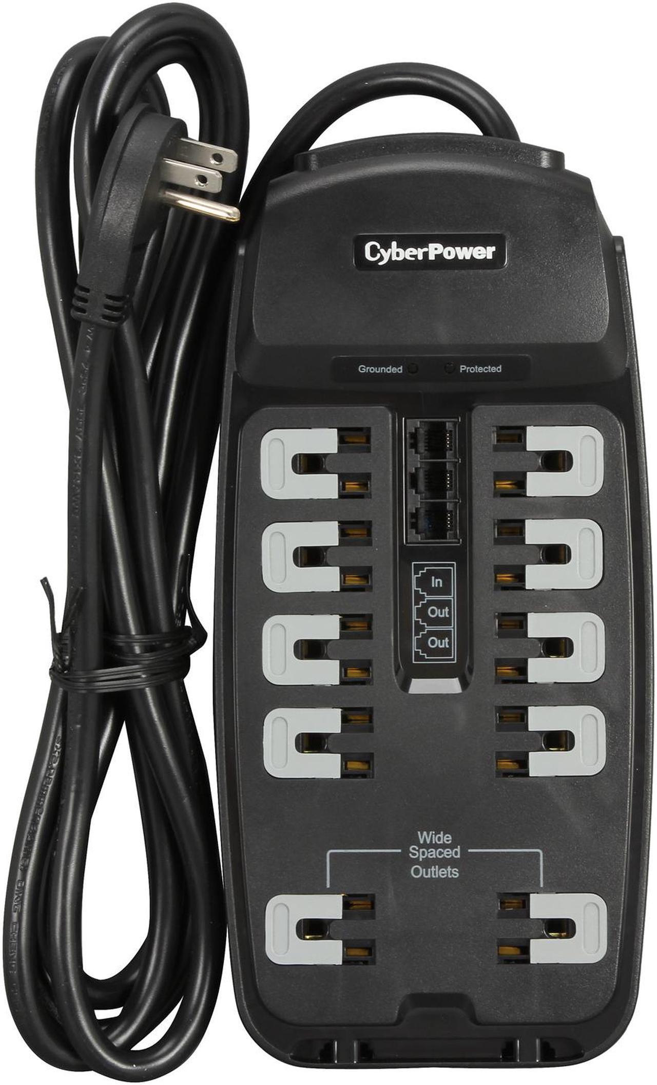 Alt view image 5 of 6 - CyberPower CSP1008T 8 Feet, 10 Outlets, 2850 Joules Surge Suppressor