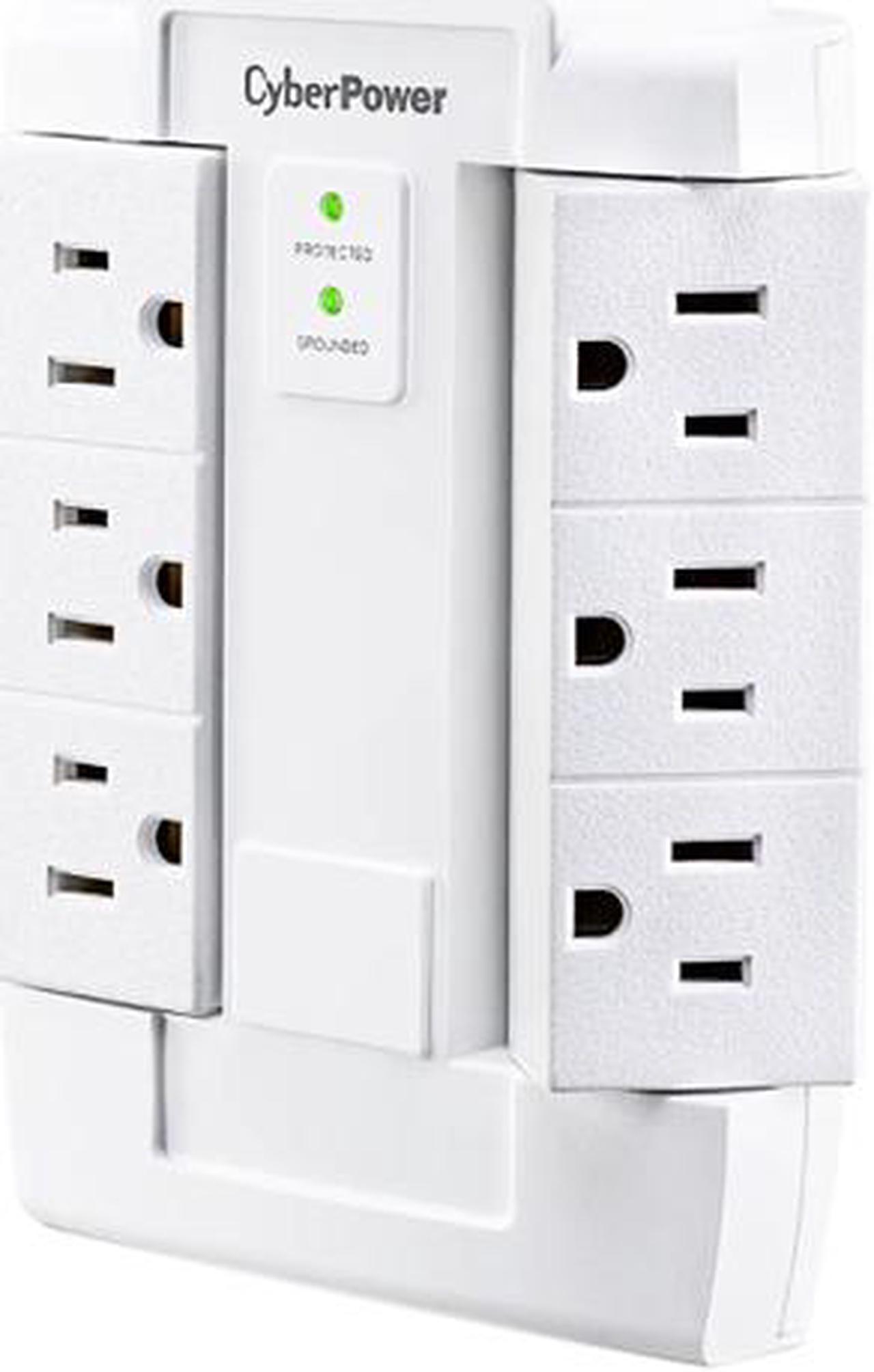 CyberPower CSB600WS Wall Mount 6 Outlets 900 joule Essential Surge Protection