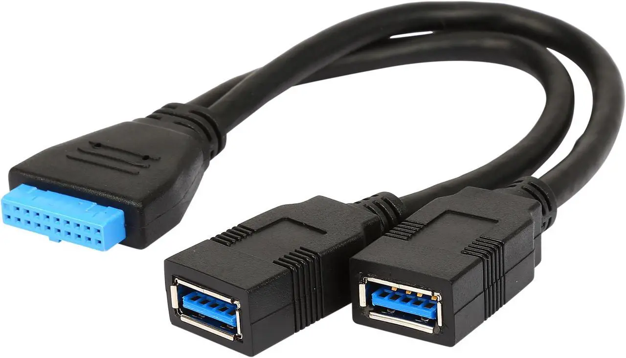 Main image of KINGWIN KW-2USB3MB Two USB 3.0 female type A ports to 20 pin MB adapter cable