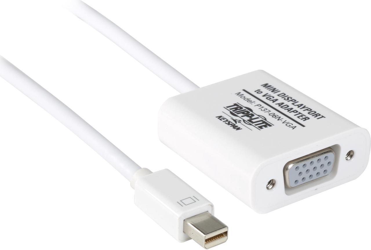 Main image of Tripp Lite Keyspan Mini DisplayPort to VGA Active Cable Adapter, Converter for MDP to VGA (M/F), 1920x1200/1080p, 6-in. (P137-06N-VGA)