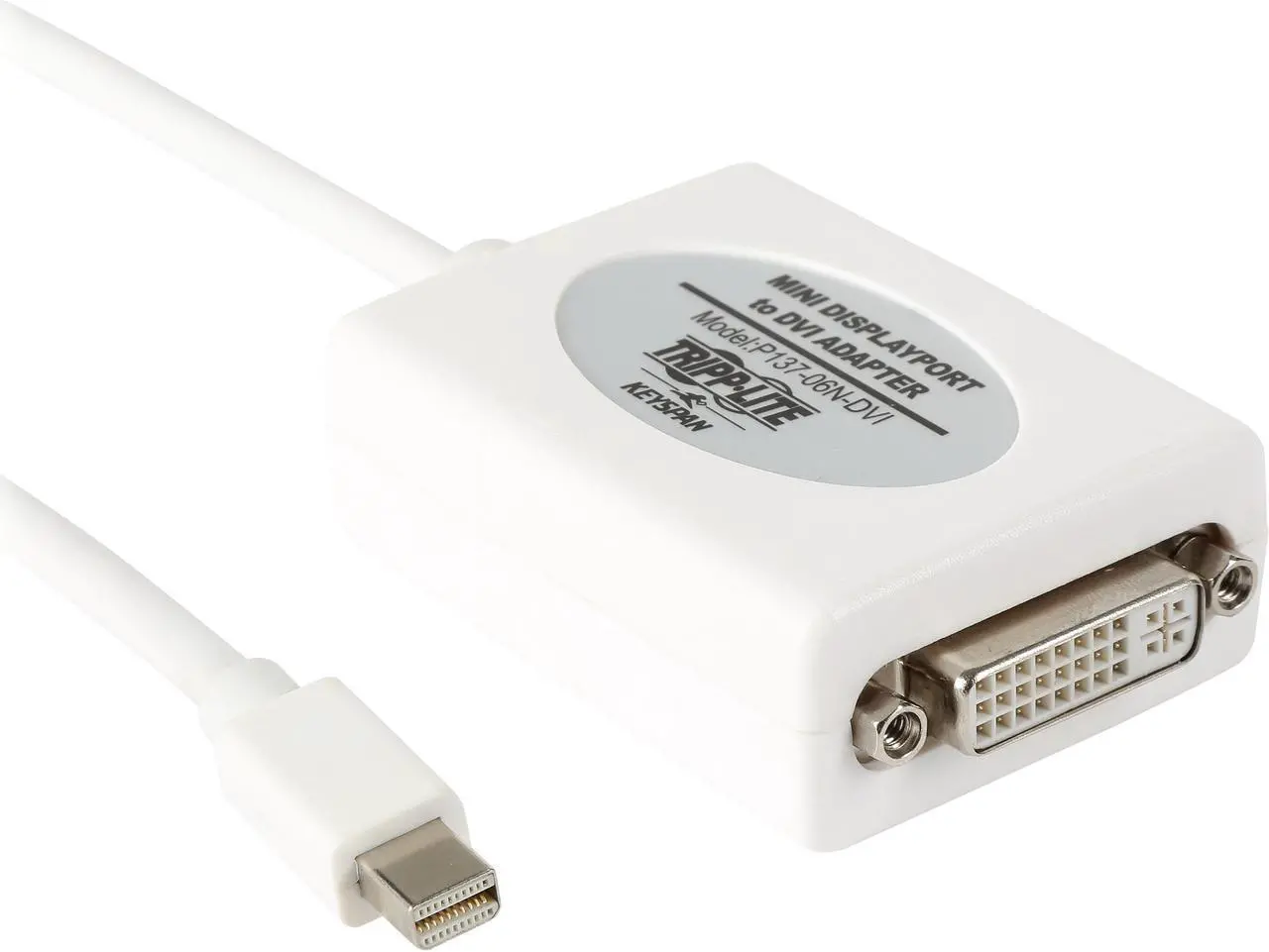 Main image of Tripp Lite Keyspan Mini DisplayPort to DVI Cable Adapter, Converter for MDP to DVI (M/F), 1920x1200/1080p, 6-in. (P137-06N-DVI)