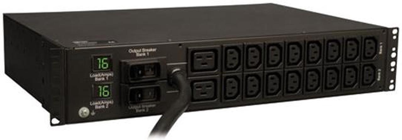 Main image of Tripp Lite PDUMH32HV Metered 2U 230V  12ft Single Phase PDU, 7.3kW, 18 outlets (C13 & C19), IEC-309 Blue 32A Input Connection