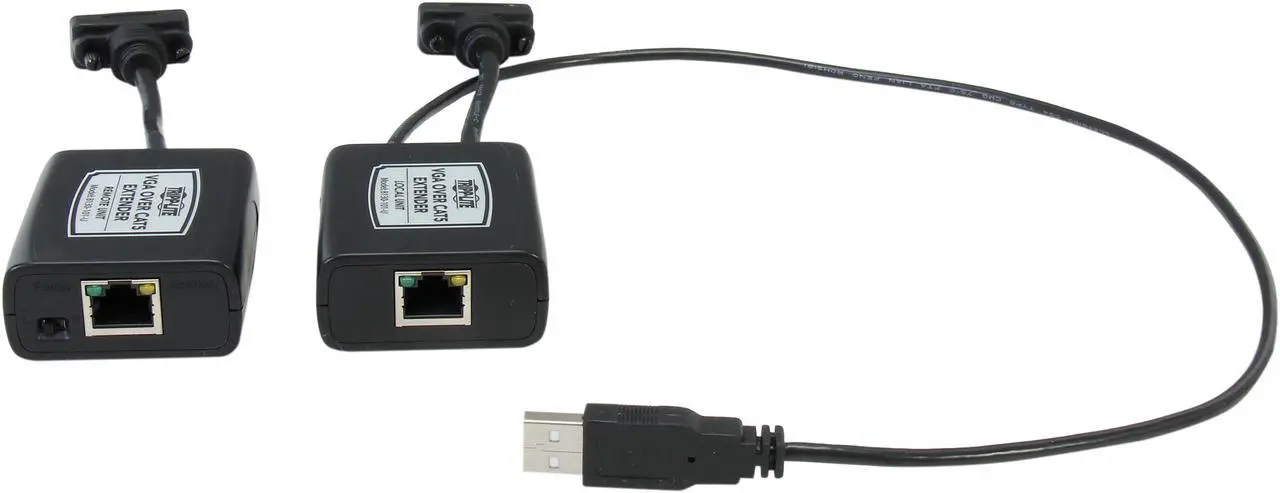 Alt view image 4 of 5 - Tripp Lite VGA over Cat5/Cat6 Extender Kit, Transmitter and Receiver, USB-Powered, 1920x1440 at 60Hz B130-101-U