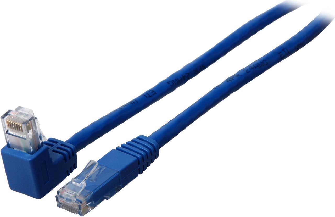 TRIPP LITE N204-010-BL-DN 10 ft. Cat 6 Blue Gigabit Right Angle Down to Straight Patch Cable