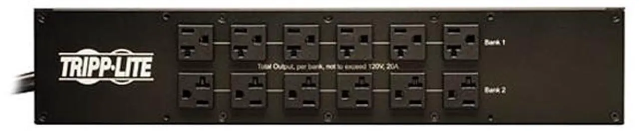 Alt view image 2 of 6 - Tripp Lite Metered PDU with ATS, 2.9 kW Single-Phase 120V Outlets (24 x 5-15/20R, 1 x L5-30R), 2 x L5-30P, 2 x 10 Feet Cords, 2U Rack-Mount, TAA (PDUMH30AT)