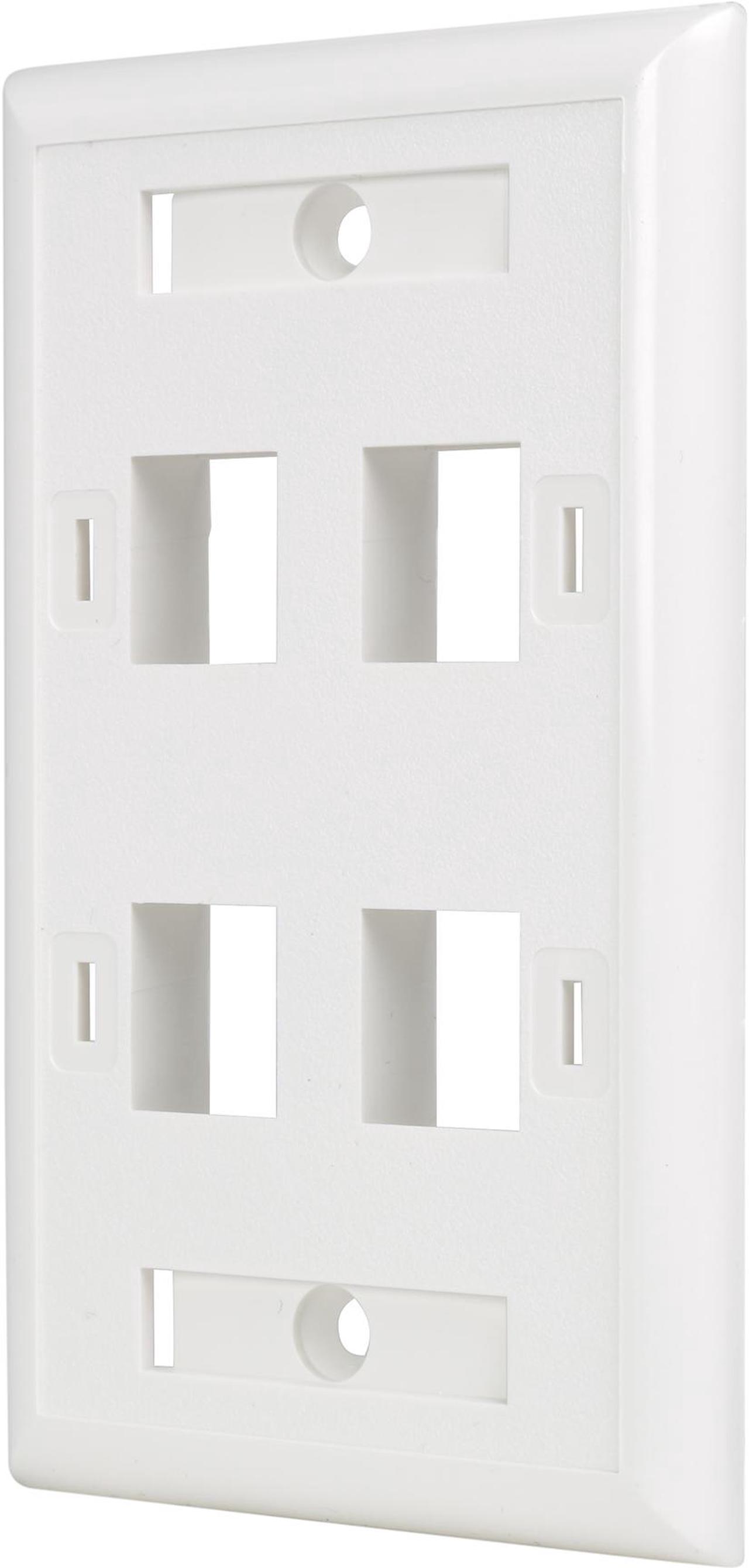 Tripp Lite N042-001-04-WH White Keystone Faceplate - 4 Ports