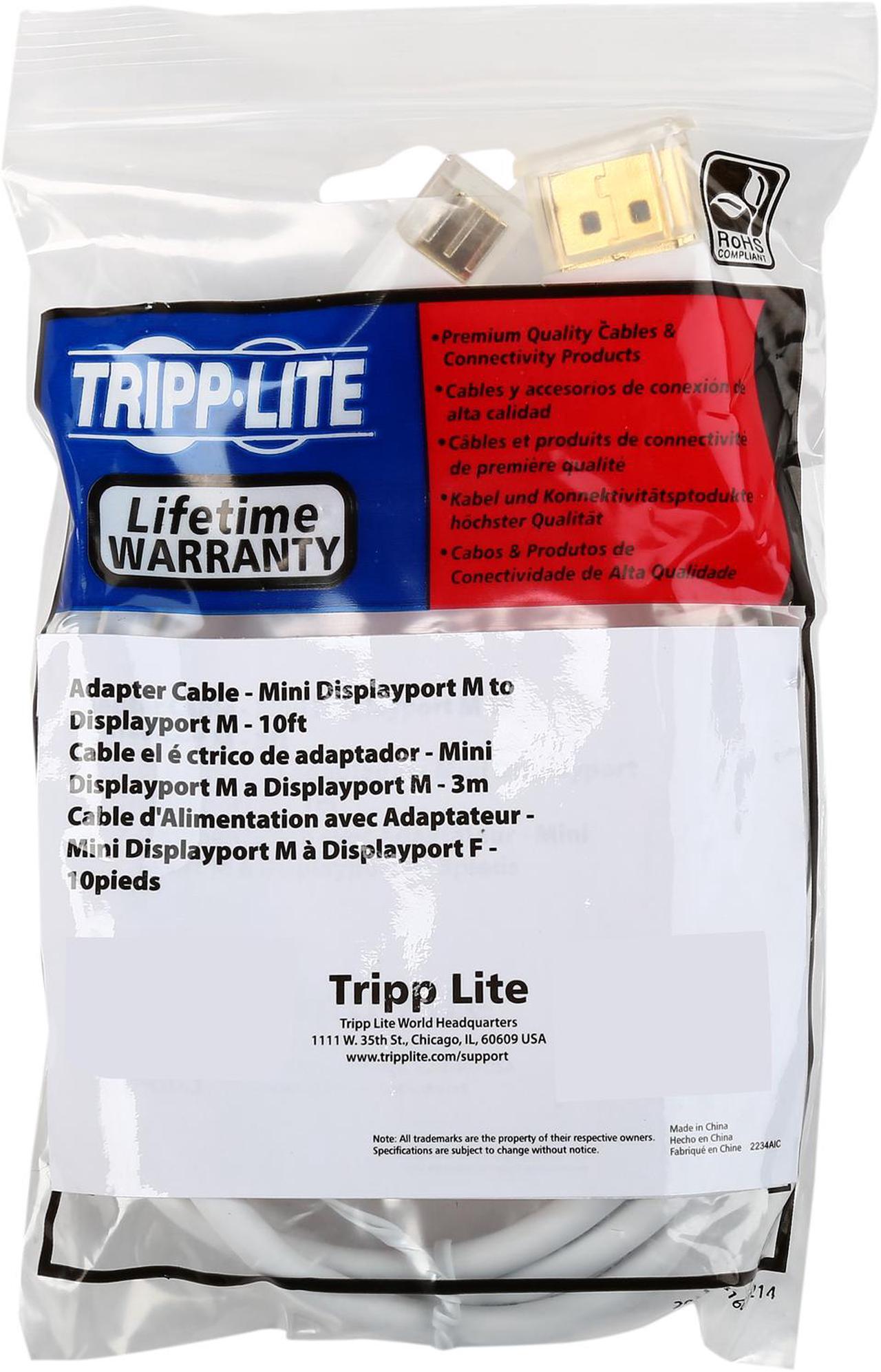 Alt view image 3 of 3 - Tripp Lite Model P583-010 Mini Displayport to Displayport Cable Male to Male