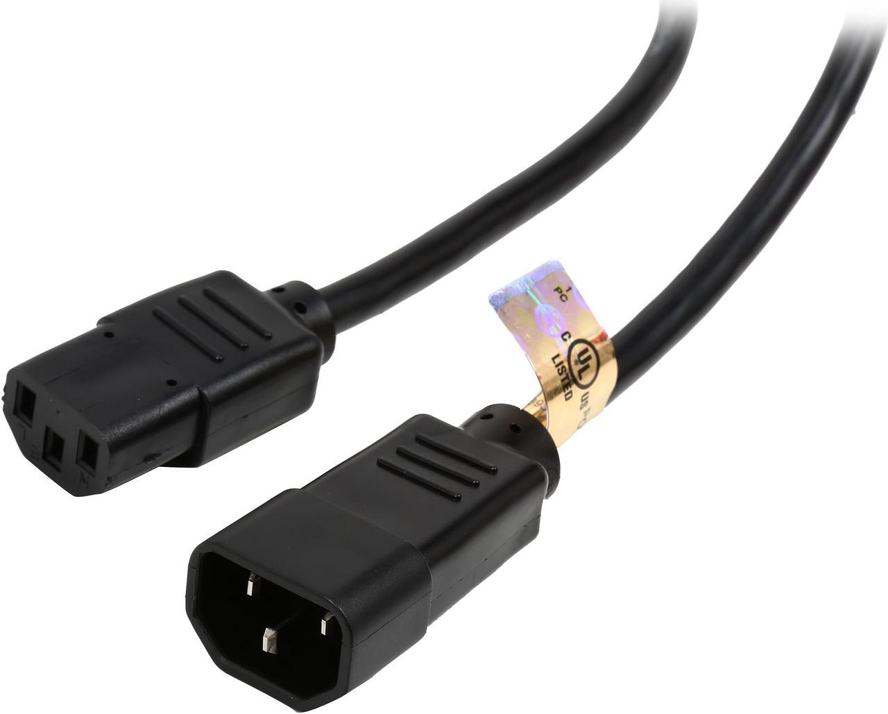 Tripp Lite Model P004-003-13A 3 ft. Black 16AWG SJT, 13A, 100-250V IEC-320-C14 to IEC-320-C13 Power Cord Male to Female