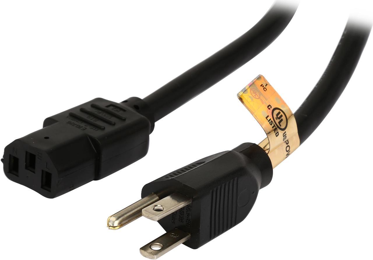 Tripp Lite Model P007-003 3 ft. Heavy-Duty Computer Power Cord, 14AWG 15A (NEMA 5-15P to IEC-320-C13)