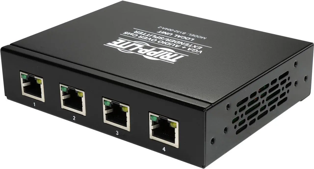 Main image of Tripp Lite B132-004A-2 4-Port VGA + Audio over Cat5 Cat6 Extender Splitter Transmitter TAA